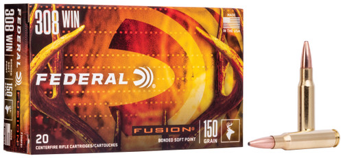 Federal F308FS1 Fusion  308Win 150gr Bonded Soft Point 20 Per Box/10 Case                                                                                                                               