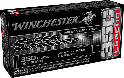 Winchester Ammo SUP350 Super Suppressed  350Legend 255gr Open Tip Range 20 Per Box/10 Case                                                                                                              