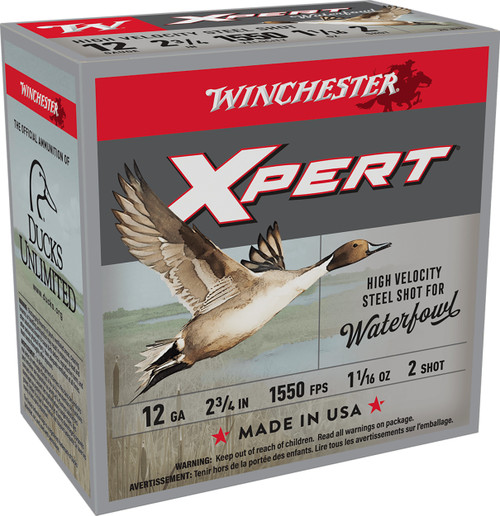 Winchester Ammo WEX122 Super X Xpert High Velocity 12Gauge 2.75" 1 1/16oz 2Shot 25 Per Box/10 Case                                                                                                      