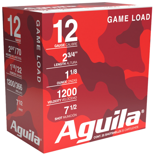 Aguila 1CHB1217 Game Load  12Gauge 2.75" 1 1/8oz 7.5Shot 25 Per Box/10 Case                                                                                                                             