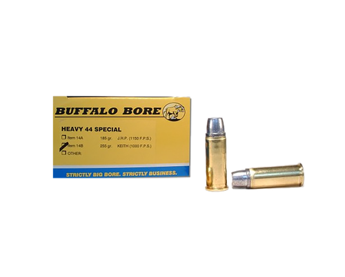 Buffalo Bore Ammunition 14B20 Heavy Strictly Business 44S&W Spl 255gr Hard Cast Semi Wadcutter 20 Per Box/12 Case                                                                                       