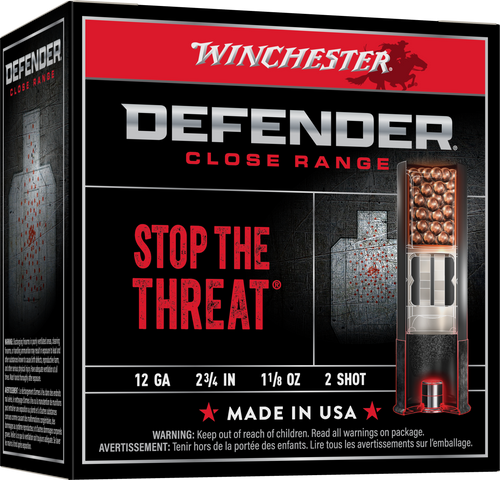 Winchester Ammo S122PD25 Defender  12Gauge 2.75" 1 1/8oz 2Shot 25 Bx/10 Case                                                                                                                            