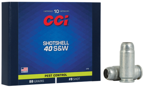 CCI 3740 Pest Control Shotshell 40S&W 88gr 9Shot 10 Per Box/20 Case                                                                                                                                    