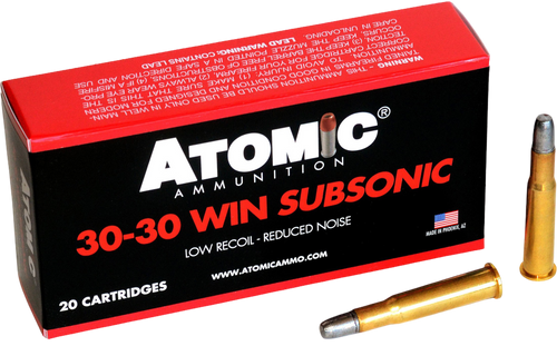 Atomic Ammunition 00410  Subsonic 30-30Win 165gr Lead Round Nose Flat Point 20 Per Box/10 Case                                                                                                          