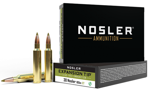 Nosler 40330 E-Tip  30Nosler 180gr E-Tip Lead-Free 20 Per Box/10 Case                                                                                                                                   