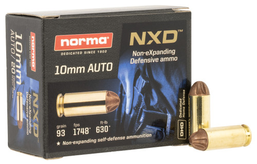 Norma Ammunition 611340020 Self Defense NXD 10mmAuto 93gr 20 Per Box/10 Case                                                                                                                            
