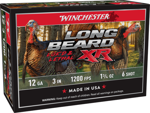 Winchester Ammo STLB1236 Long Beard XR Shot-Lok 12Gauge 3" 1 3/4oz 6Shot 10 Per Box/10 Case                                                                                                             