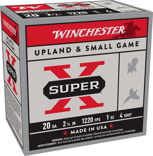 Winchester Ammo X204 Super X Heavy Game Load High Brass 20Gauge 2.75" 1oz 4Shot 25 Per Box/10 Case                                                                                                      