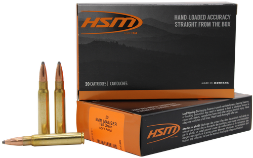 HSM 8MAUSER5N   8mmMauser 195gr Soft Point 20 Per Box/20 Case                                                                                                                                           