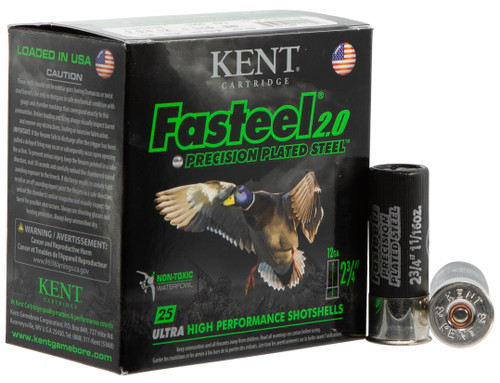 Kent Cartridge K122FS30BB Fasteel 2.0  12 Gauge 2.75" 1 1/16 oz BB Shot 25 Per Box/ 10 Case                                                                                                             