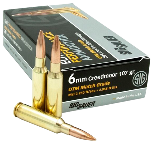 Sig Sauer E6MMCM220 Marksman Elite  6mm Creedmoor 107 gr Open Tip Match 20 Per Box/ 10 Case                                                                                                             