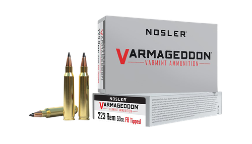Nosler 65139 Varmageddon  223Rem 53gr Flat Base Tipped 20 Per Box/20 Case                                                                                                                               