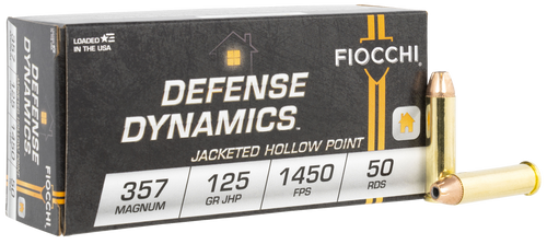 Fiocchi 357D Defense Dynamics  357Mag 125gr Jacketed Hollow Point 50 Per Box/20 Case                                                                                                                    