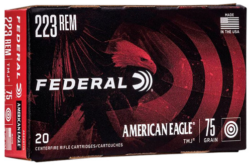 Federal AE223T75 American Eagle Rifle 223Rem 75gr Total Metal Jacket 20 Per Box/25 Case                                                                                                                 