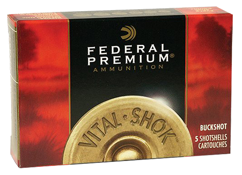 Federal P158000 Premium Magnum 12Gauge 3" 10Pellets 000BuckShot 5 Per Box/50 Case                                                                                                                       