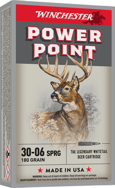 Winchester Ammo X30064 Power-Point  30-06Springfield 180gr 20 Per Box/10 Case                                                                                                                           