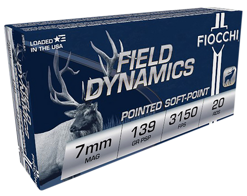 Fiocchi 7RMA Field Dynamics  7mmRemMag 139gr Pointed Soft Point 20 Per Box/10 Case                                                                                                                      