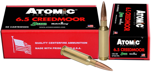 Atomic Ammunition 00404 Rifle Match 6.5Creedmoor 142gr Hollow Point Match 20 Per Box/10 Case                                                                                                            