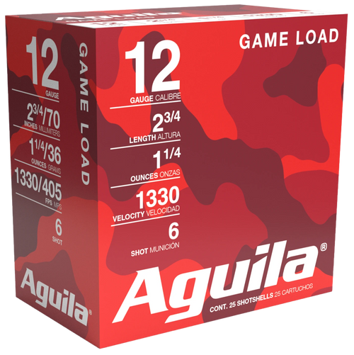 Aguila 1CHB1206 Game Load  12Gauge 2.75" 1 1/4oz 6Shot 25 Per Box/10 Case                                                                                                                               