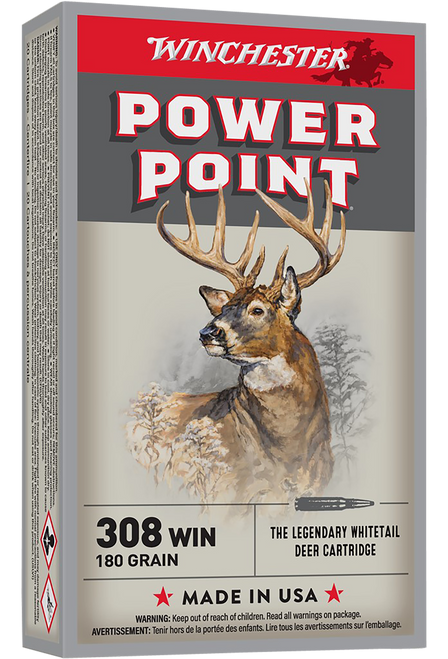 Winchester Ammo X3086 Power-Point  308Win 180gr 20 Per Box/10 Case                                                                                                                                      