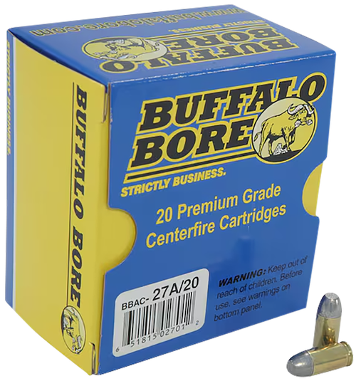 Buffalo Bore Ammunition 27A20 Personal Defense Strictly Business 380ACP +P 100gr Hard Cast Flat Nose 20 Per Box/12 Case                                                                                 