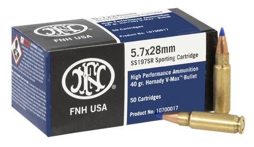 FN 10700017 High Performance  5.7x28mm 40gr Hornady V Max 50 Per Box/10 Case                                                                                                                            