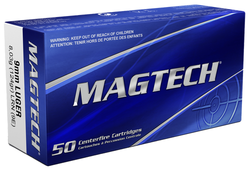 Magtech 9E Range/Training  9mmLuger 124gr Lead Round Nose 50 Per Box/20 Case                                                                                                                            