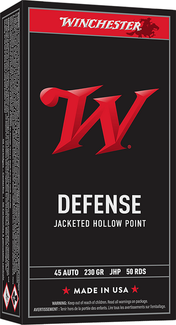 Winchester Ammo USA45JHP USA  45ACP 230gr Jacketed Hollow Point 50 Per Box/10 Case                                                                                                                      