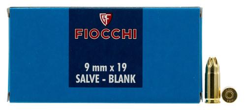 Fiocchi 9MMBLANK Pistol Blank 9mmLuger 50 Per Box/20 Case                                                                                                                                               