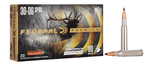 Federal P3006TC1 Premium  30-06Springfield 180gr Trophy Copper 20 Per Box/10 Case                                                                                                                       