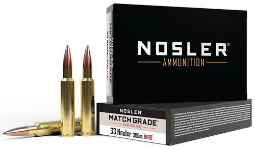 Nosler 60031 Match Grade  33Nosler 300gr Custom Competition Hollow Point Boat Tail 20 Per Box/10 Case                                                                                                   
