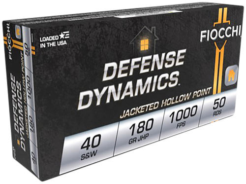 Fiocchi 40SWE Defense Dynamics  40S&W 180gr Jacketed Hollow Point 50 Per Box/20 Case                                                                                                                    