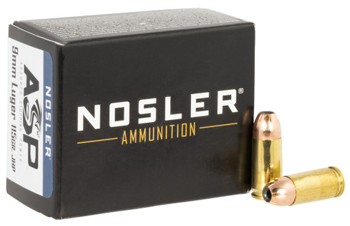 Nosler 51285 Assured Stopping Power Handgun 9mmLuger 115gr Jacketed Hollow Point 20 Per Box/20 Case                                                                                                     