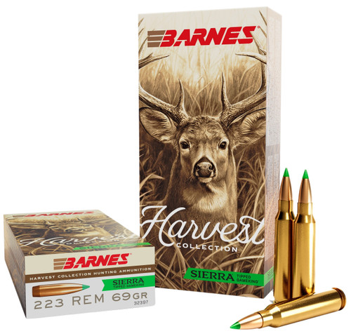 Barnes Bullets 32397  Harvest 223Rem 69gr Sierra Tipped GameKing 20 Per Box/10 Case                                                                                                                     