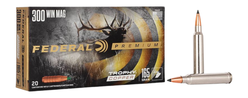 Federal P300WTC2 Premium  300WinMag 165gr Trophy Copper 20 Per Box/10 Case                                                                                                                              