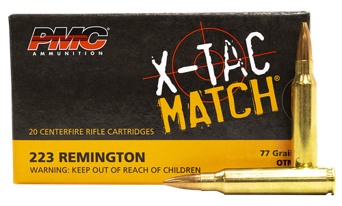PMC 223XM X-Tac Match  223Rem 77gr Open Tip Match 20 Per Box/10 Case                                                                                                                                    