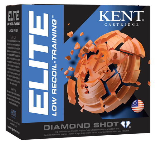 Kent Cartridge E12L248 Elite Low Recoil-Training 12Gauge 2.75" 7/8oz 8Shot 25 Per Box/10 Case                                                                                                           
