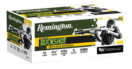 Remington Ammunition 20413 Express Buckshot 12Gauge 2.75" 00Buck Shot 100 Per Box/2 Case                                                                                                                
