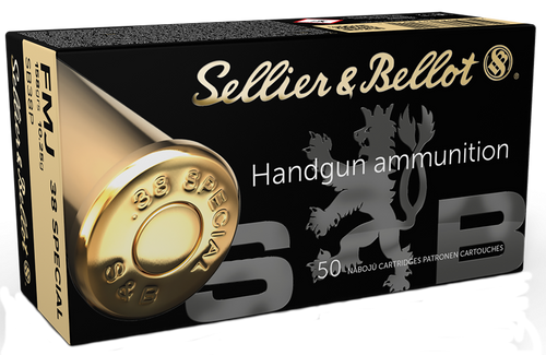 Sellier & Bellot SB38P Handgun  38Special 158gr Full Metal Jacket 50 Per Box/20 Case                                                                                                                    