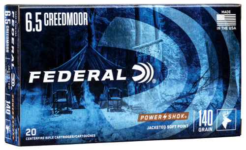 Federal 65CRDB Power-Shok  6.5Creedmoor 140gr Jacketed Soft Point 20 Per Box/10 Case                                                                                                                    
