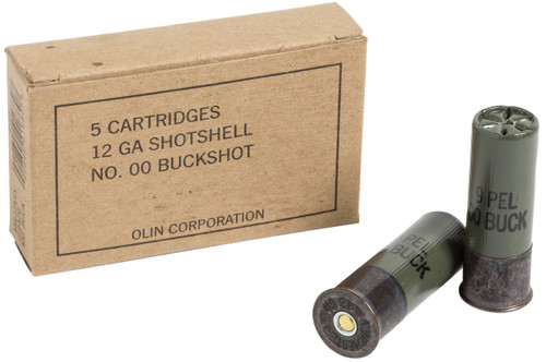 Winchester Ammo Q1544 Military Grade  12Gauge 2.75" 9Pellets 00Buck Shot 5 Per Bx/50 Case                                                                                                               