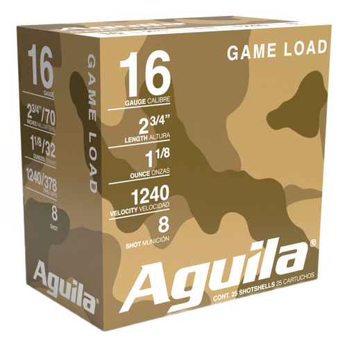 AGUILA 1CHB1608 GAME     16G 2.75 8  11/8OZ 25/10