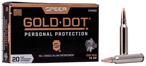 Speer 24469 Gold Dot Personal Protection 223Rem 75gr Soft Point 20 Per Box/10 Case                                                                                                                      