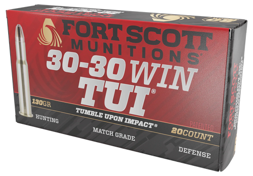 Fort Scott Munitions 3030130SCV Tumble Upon Impact (TUI) Rifle 30-30Win 130gr Solid Copper Spun 20 Per Box/10 Case                                                                                      