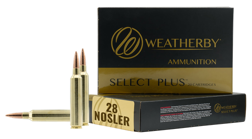 Weatherby M28NS163HCB Select Plus  28Nosler 163gr Hammer Custom 20 Per Box/10 Case                                                                                                                      