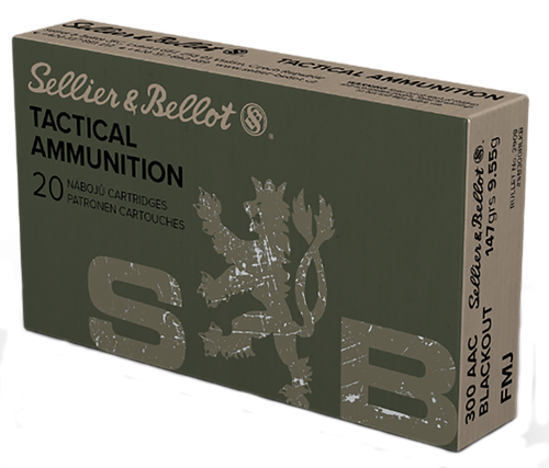 Sellier & Bellot SB300BLKB Rifle  300Blackout 147gr Full Metal Jacket 20 Per Box/50 Case                                                                                                                