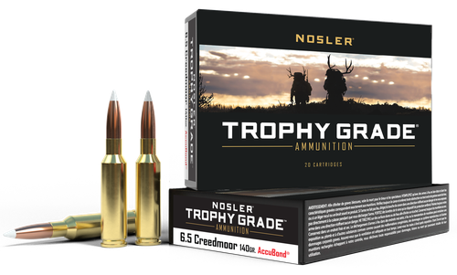 Nosler 60080 Trophy Grade  6.5Creedmoor 140gr Nosler AccuBond 20 Per Box/10 Case                                                                                                                        