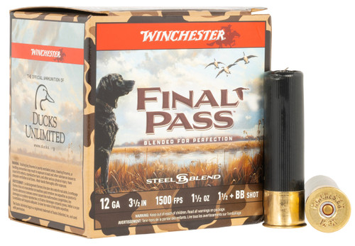 Winchester Ammo FP12LBB15 Final Pass  12Gauge 3.50" 1 1/2oz BB/1.5Shot 25 Per Box/10 Case                                                                                                               