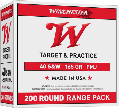Winchester Ammo USA40W USA Range Pack 40S&W 165gr Full Metal Jacket 200 Per Box/3 Case                                                                                                                  