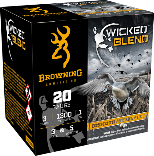 Browning Ammo B193432033 Wicked Blend  20Gauge 3" 1oz 3/5BI Shot 25 Per Box/10 Case                                                                                                                     